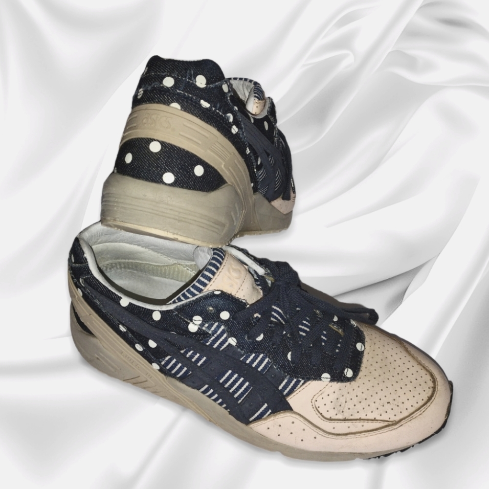 Asics Gel-Sight Japanese Denim Polka Dot navy RARE H7K0N-5858 MENS 9C/Ladies 11W
